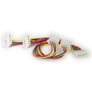 ROLINE Internal Y-Power Cable - 4-pin HDD to 4x 4-pin HDD (90°) 0.15 m - 0.45 m - Molex (4-pin) - Male - Female - 90° - Black - Red - White - Yellow